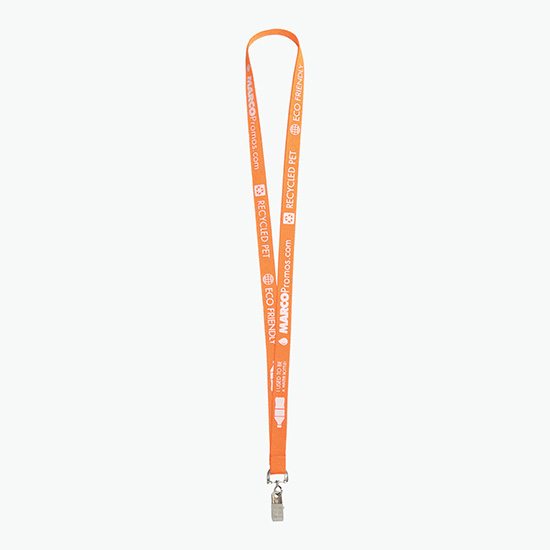 Plan Ahead & Save 5/8 Recycled PET Lanyard with Swivel Bulldog Clip