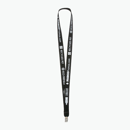 Plan Ahead & Save 3/4 Recycled PET Lanyard with Non-Swivel Bulldog Clip 