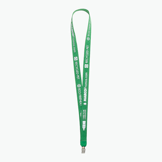Plan Ahead & Save 3/4 Recycled PET Lanyard with Non-Swivel Bulldog Clip 