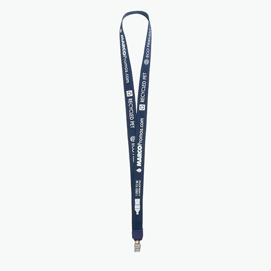 Plan Ahead & Save 3/4 Recycled PET Lanyard with Non-Swivel Bulldog Clip 