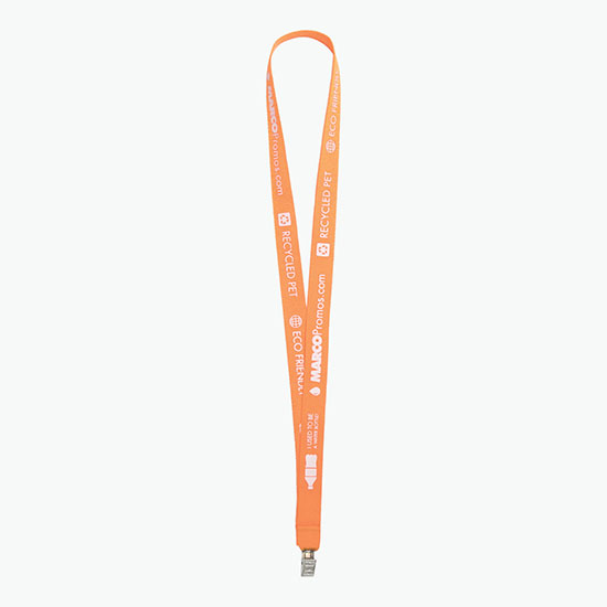 Plan Ahead & Save 3/4 Recycled PET Lanyard with Non-Swivel Bulldog Clip 
