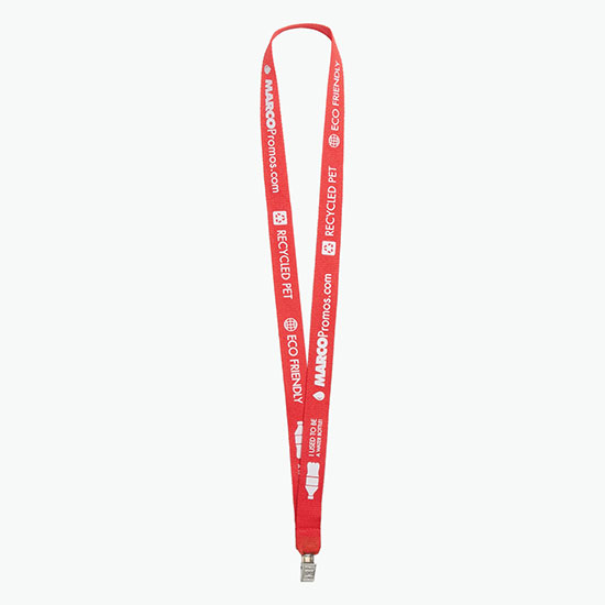 Plan Ahead & Save 3/4 Recycled PET Lanyard with Non-Swivel Bulldog Clip 