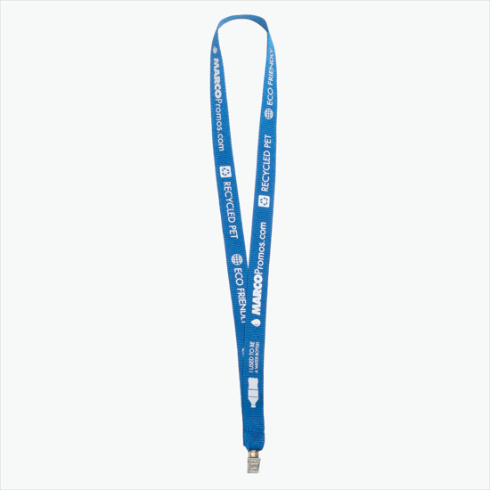 Plan Ahead & Save 3/4 Recycled PET Lanyard with Non-Swivel Bulldog Clip 