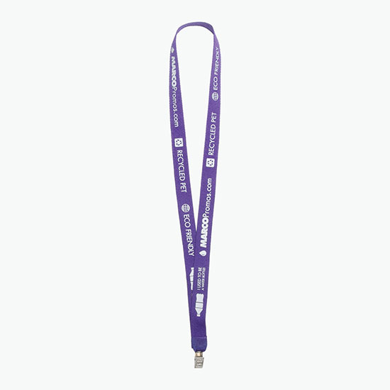 Plan Ahead & Save 3/4 Recycled PET Lanyard with Non-Swivel Bulldog Clip 