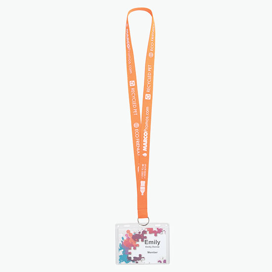 Plan Ahead & Save 3/4 Recycled PET Lanyard with Split Key Ring