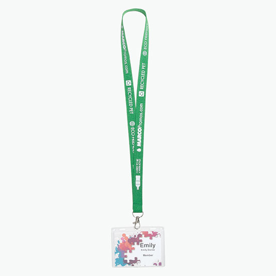 Plan Ahead & Save 3/4 Recycled PET Lanyard with Lobster Clip
