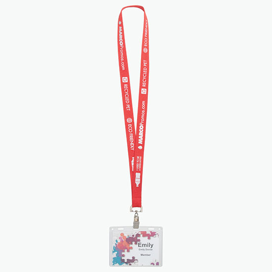 Plan Ahead & Save 3/4 Recycled PET Lanyard with Swivel Bulldog Clip