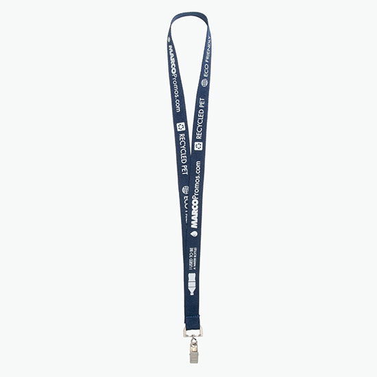 Plan Ahead & Save 3/4 Recycled PET Lanyard with Swivel Bulldog Clip