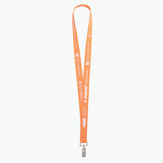 Plan Ahead & Save 3/4 Recycled PET Lanyard with Swivel Bulldog Clip
