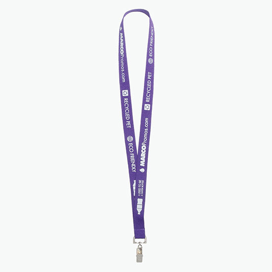 Plan Ahead & Save 3/4 Recycled PET Lanyard with Swivel Bulldog Clip