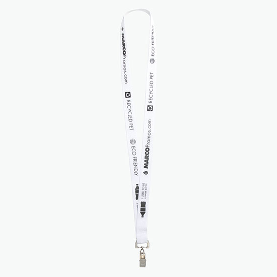 Plan Ahead & Save 3/4 Recycled PET Lanyard with Swivel Bulldog Clip