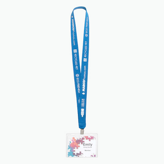 Plan Ahead & Save 1 Recycled PET Lanyard with Non-Swivel Bulldog Clip