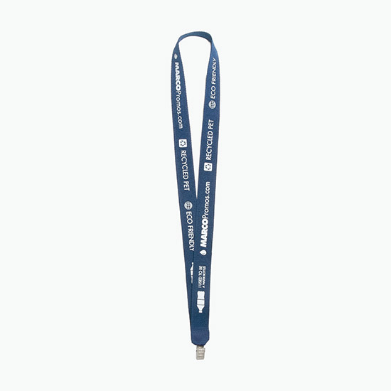 Plan Ahead & Save 1 Recycled PET Lanyard with Non-Swivel Bulldog Clip