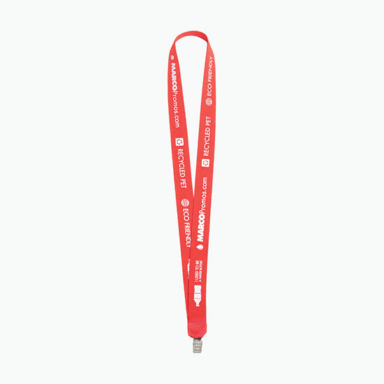 Plan Ahead & Save 1 Recycled PET Lanyard with Non-Swivel Bulldog Clip