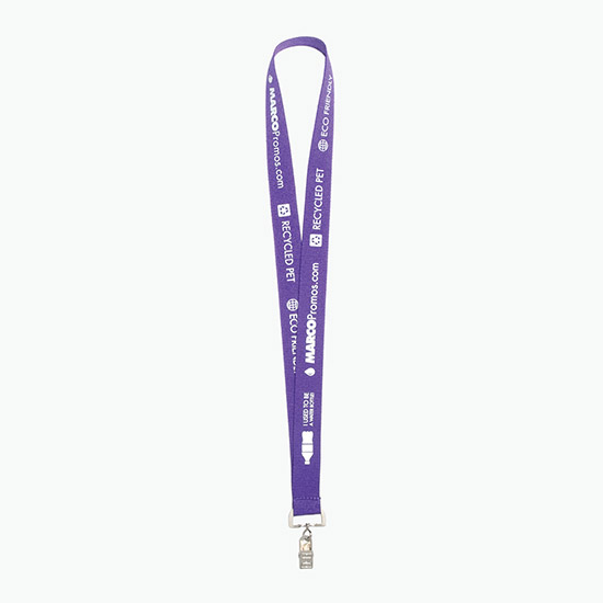 Plan Ahead & Save 1 Recycled PET Lanyard with Swivel Bulldog Clip