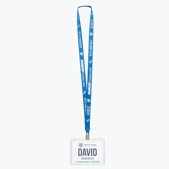 Plan Ahead & Save 5/8 Bamboo Lanyard with Non-Swivel Bulldog Clip