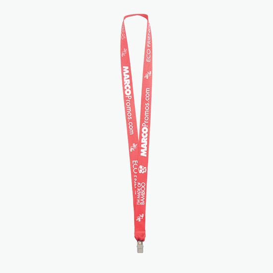 Plan Ahead & Save 3/4 Bamboo Lanyard with Non-Swivel Bulldog Clip