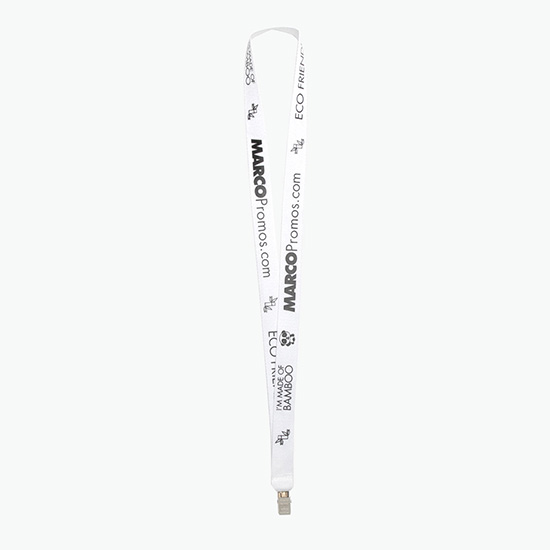 Plan Ahead & Save 3/4 Bamboo Lanyard with Non-Swivel Bulldog Clip