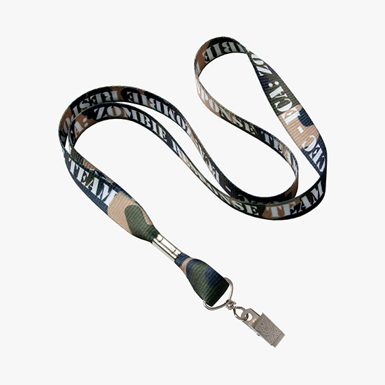 5/8 Full Color Poly Ribbon Lanyard - Swivel Bulldog Clip