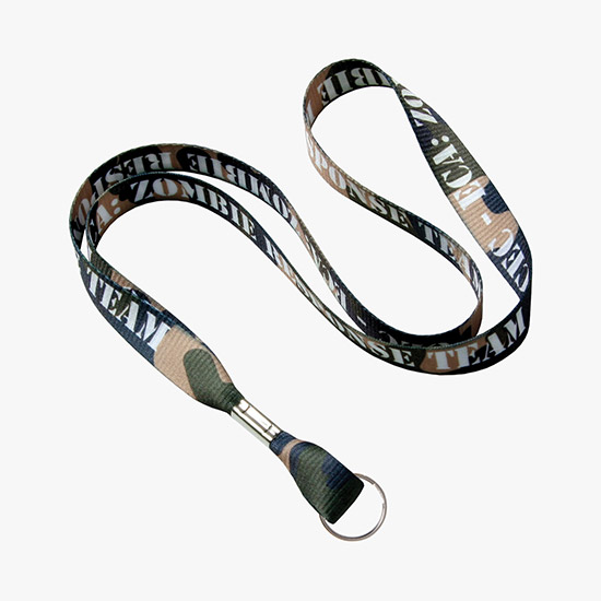 5/8 Full Color Poly Ribbon Lanyard - Split Ring
