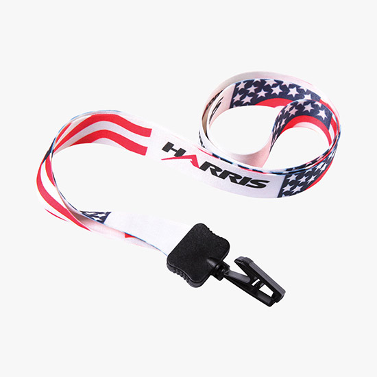 1/2 Full Color Lanyard w/Bulldog Clip - 24-Hour Production