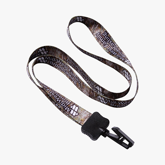 1/2 Full Color Lanyard w/Bulldog Clip - 24-Hour Production
