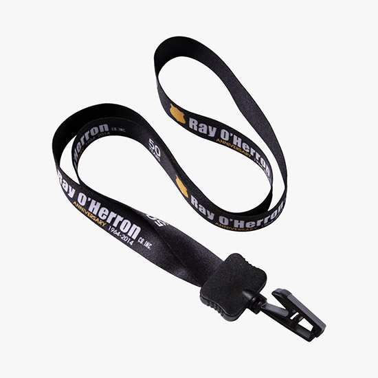 1/2 Full Color Lanyard w/Bulldog Clip - 24-Hour Production