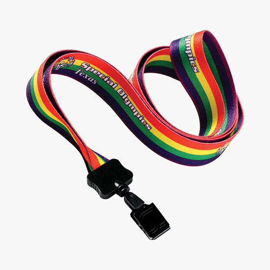 1/2 Full Color Lanyard w/Metal Bulldog ID Holder - 24-Hour Production
