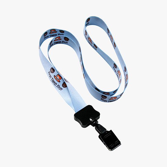 1/2 Full Color Lanyard w/Metal Bulldog ID Holder - 24-Hour Production