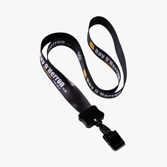 1/2 Full Color Lanyard w/Metal Bulldog ID Holder - 24-Hour Production