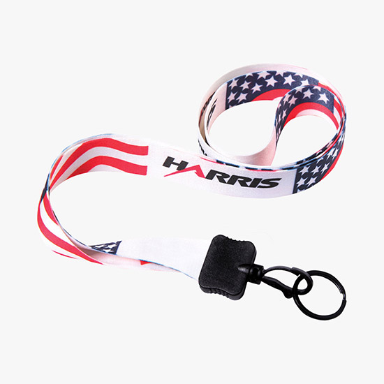 1/2 Full Color Lanyard w/Swivel Hook w/Metal Split Ring - 24-Hour Production