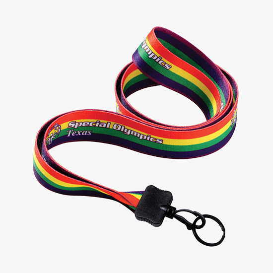 1/2 Full Color Lanyard w/Swivel Hook w/Metal Split Ring - 24-Hour Production
