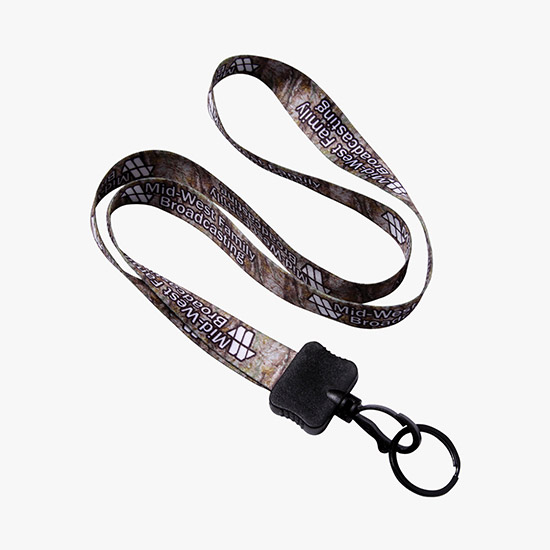 1/2 Full Color Lanyard w/Swivel Hook w/Metal Split Ring - 24-Hour Production