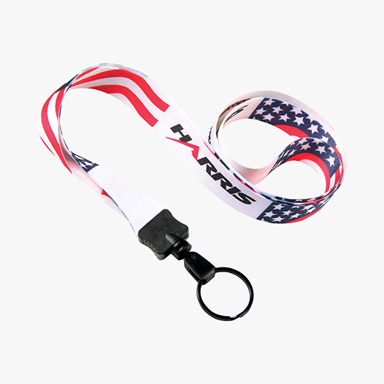 1/2 Full Color Lanyard w/Split Ring - 24-Hour Production