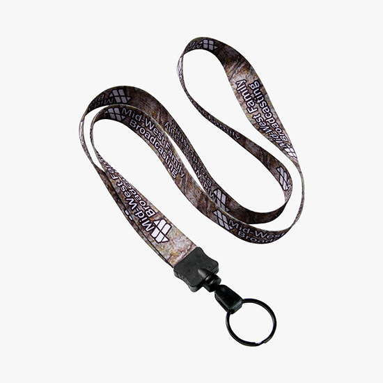 1/2 Full Color Lanyard w/Split Ring - 24-Hour Production