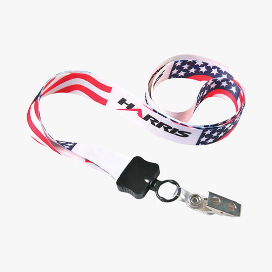 1/2 Full Color Lanyard w/Vinyl Bulldog Clip - 24-Hour Production