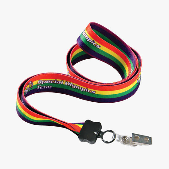 1/2 Full Color Lanyard w/Vinyl Bulldog Clip - 24-Hour Production