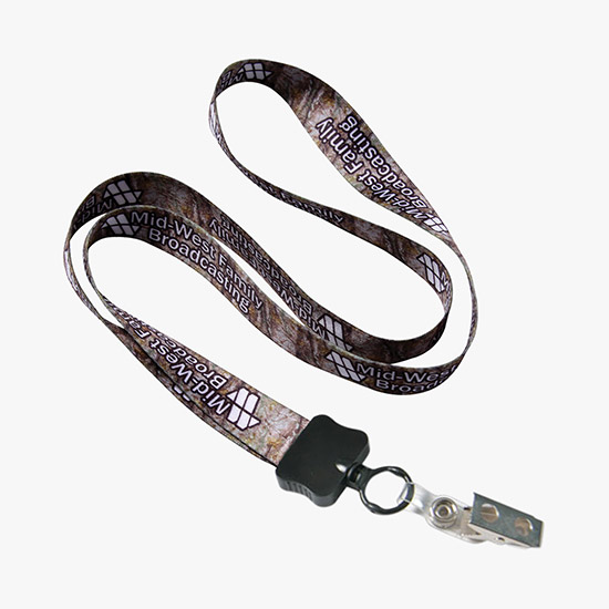 1/2 Full Color Lanyard w/Vinyl Bulldog Clip - 24-Hour Production