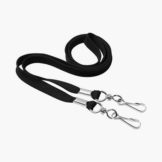 3/8 No-Flip Polyester Lanyard - Blank - Double J-Hook