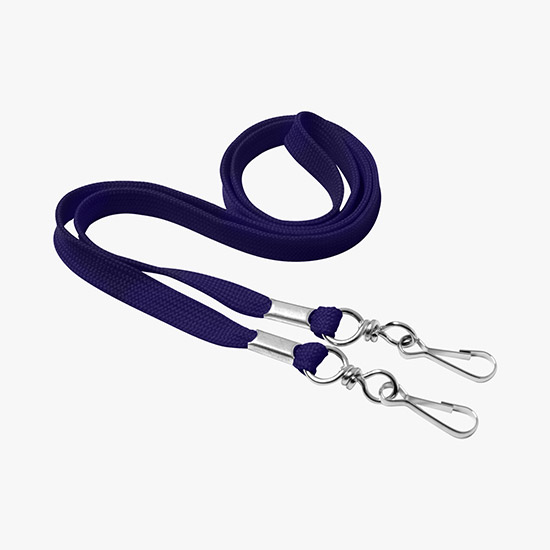 3/8 No-Flip Polyester Lanyard - Blank - Double J-Hook