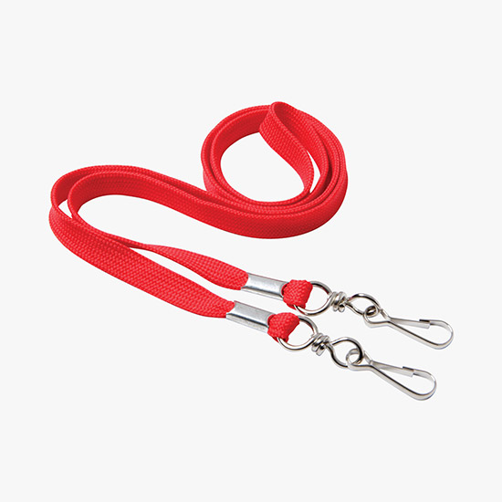 3/8 No-Flip Polyester Lanyard - Blank - Double J-Hook