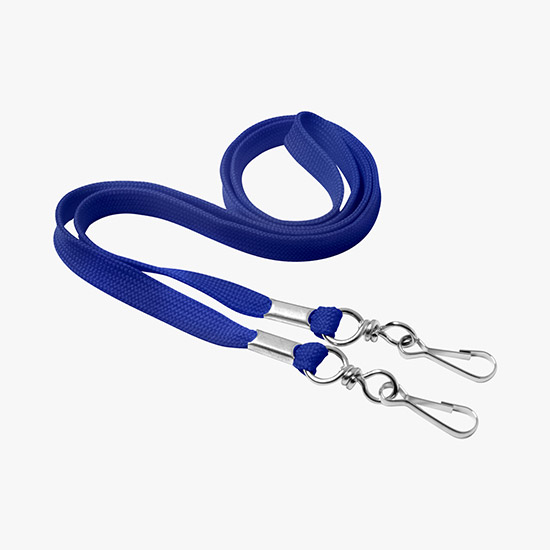 3/8 No-Flip Polyester Lanyard - Blank - Double J-Hook