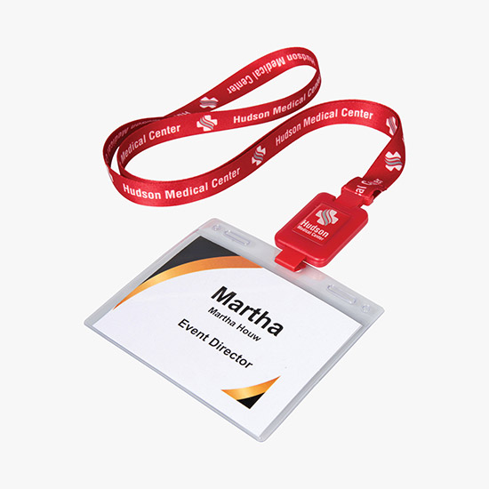 Plan Ahead & Save 5/8 SlimReel Full Color Lanyard & Badge Reel Combination