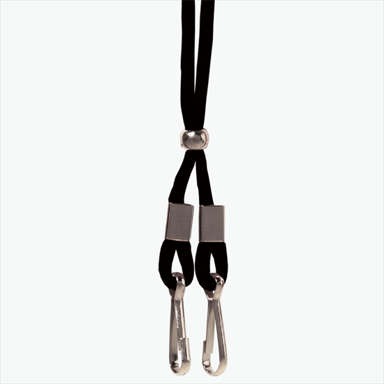 Round Neck Cord with Double Swivel Hook & Adjuster Bead - Black - Low Qty