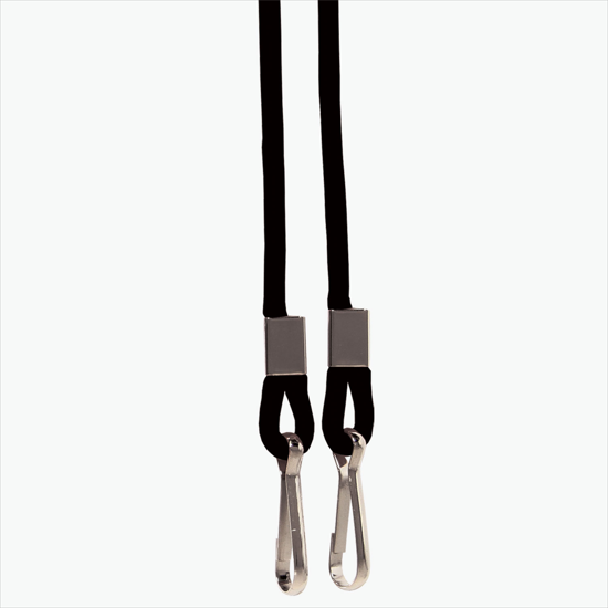 Round Neck Cord with Double Swivel Hook - Black - Low Qty