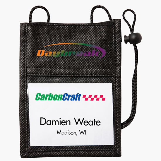 Non-Woven Neck Wallet/ID Holder - Full Color