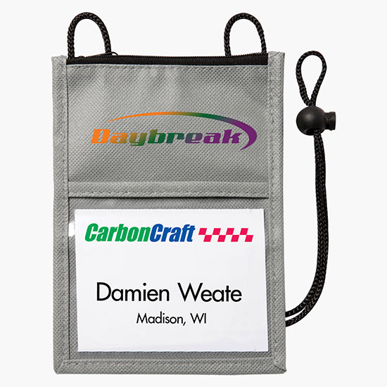 Non-Woven Neck Wallet/ID Holder - Full Color