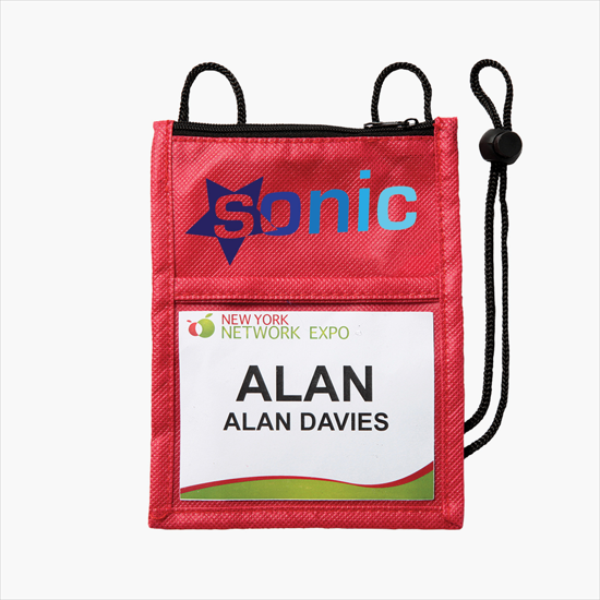 Non-Woven Neck Wallet/ID Holder - Full Color