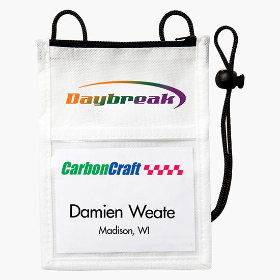 Non-Woven Neck Wallet/ID Holder - Full Color