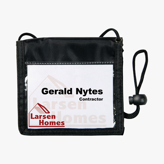 Bi-Fold Nylon Neck Wallet - Blank